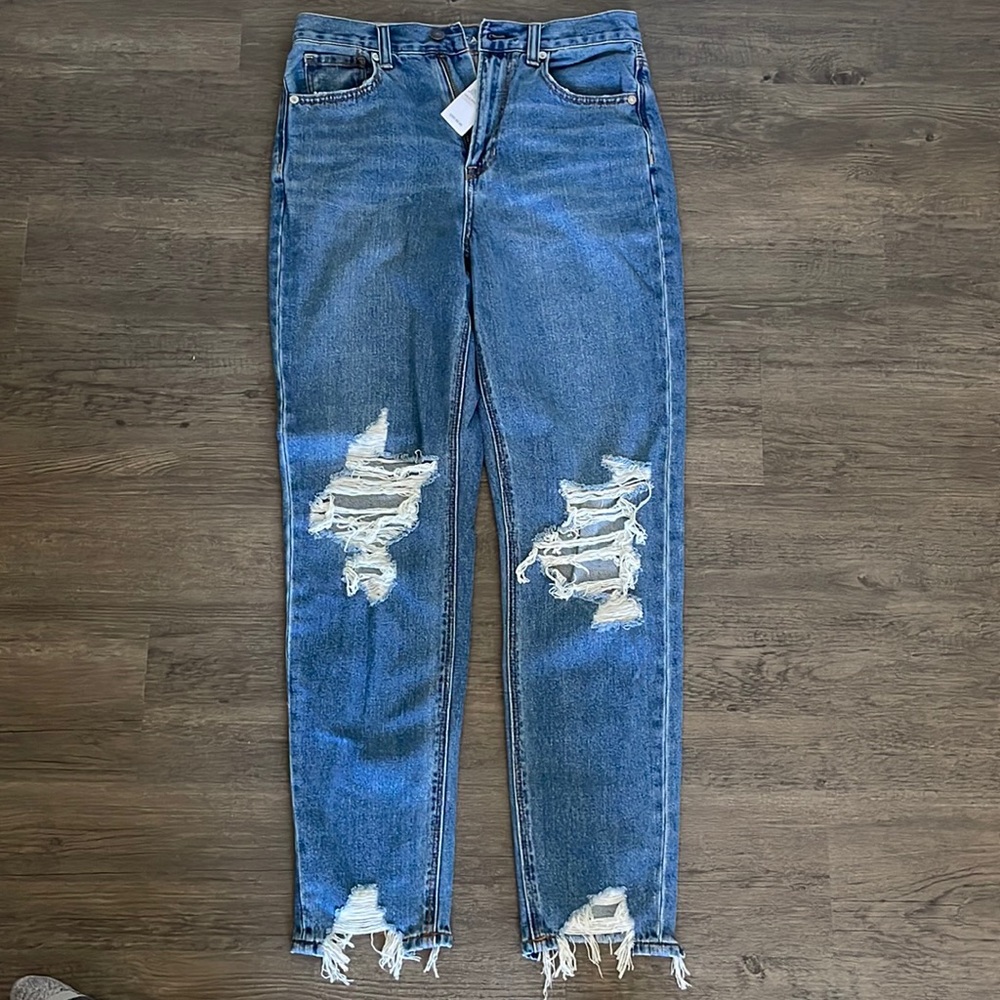 American Eagle distressed mom jeans